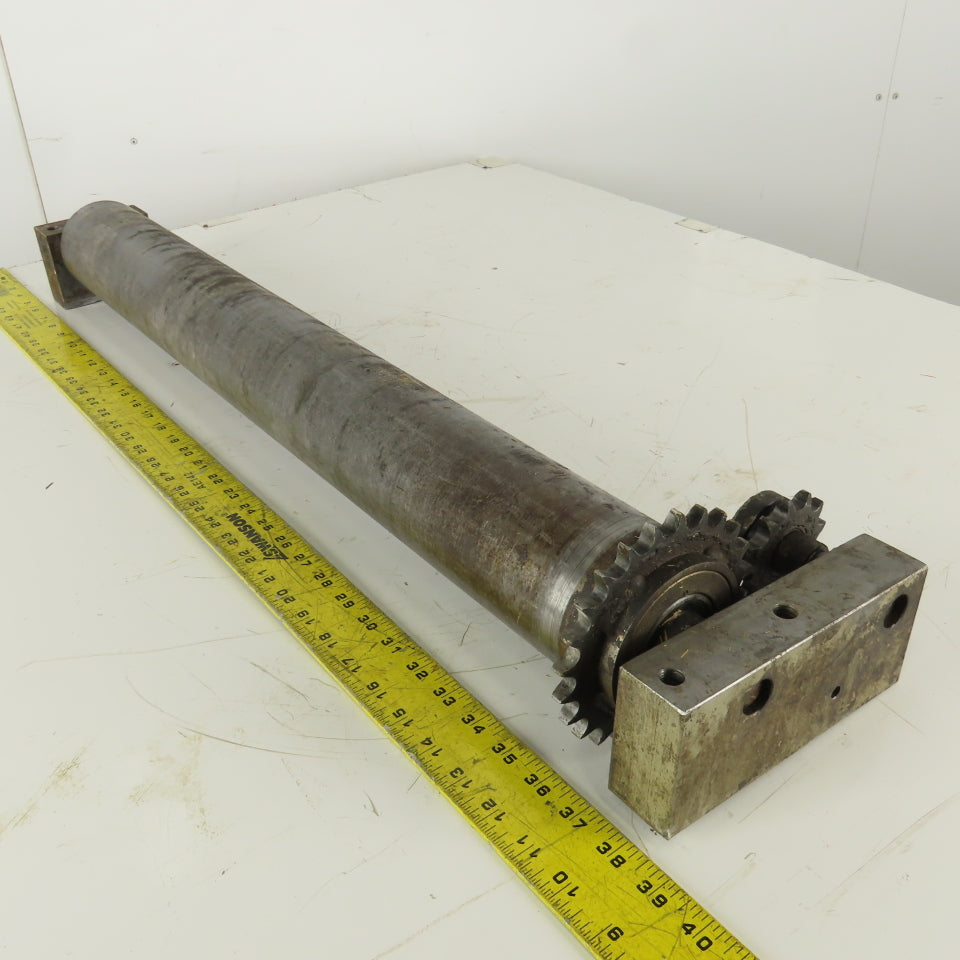 Heavy Duty Chain Driven Power Conveyor Roller 3-1/2" Diameter x 33-1/2" OAL