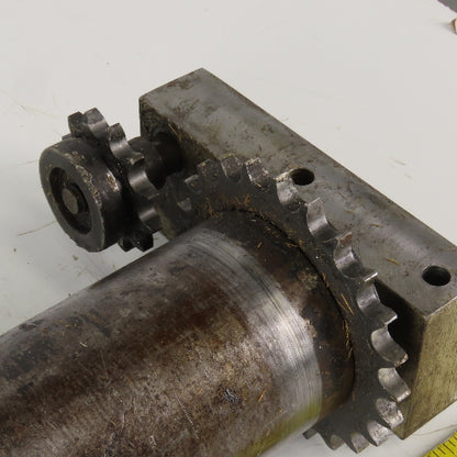Heavy Duty Chain Driven Power Conveyor Roller 3-1/2" Diameter x 33-1/2" OAL