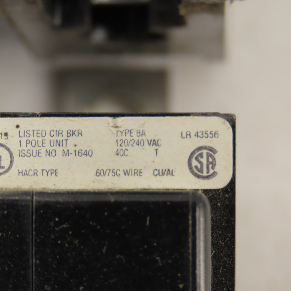 Cutler Hammer Type BA 30A 120/240V Single Pole Circuit Breaker Lot 11