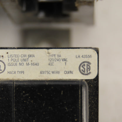 Cutler Hammer Type BA 30A 120/240V Single Pole Circuit Breaker Lot 11