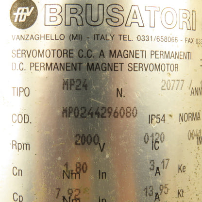 Brusatori MP0244296080 180V Permanent Magnet DC Servo Motor 2000RPM