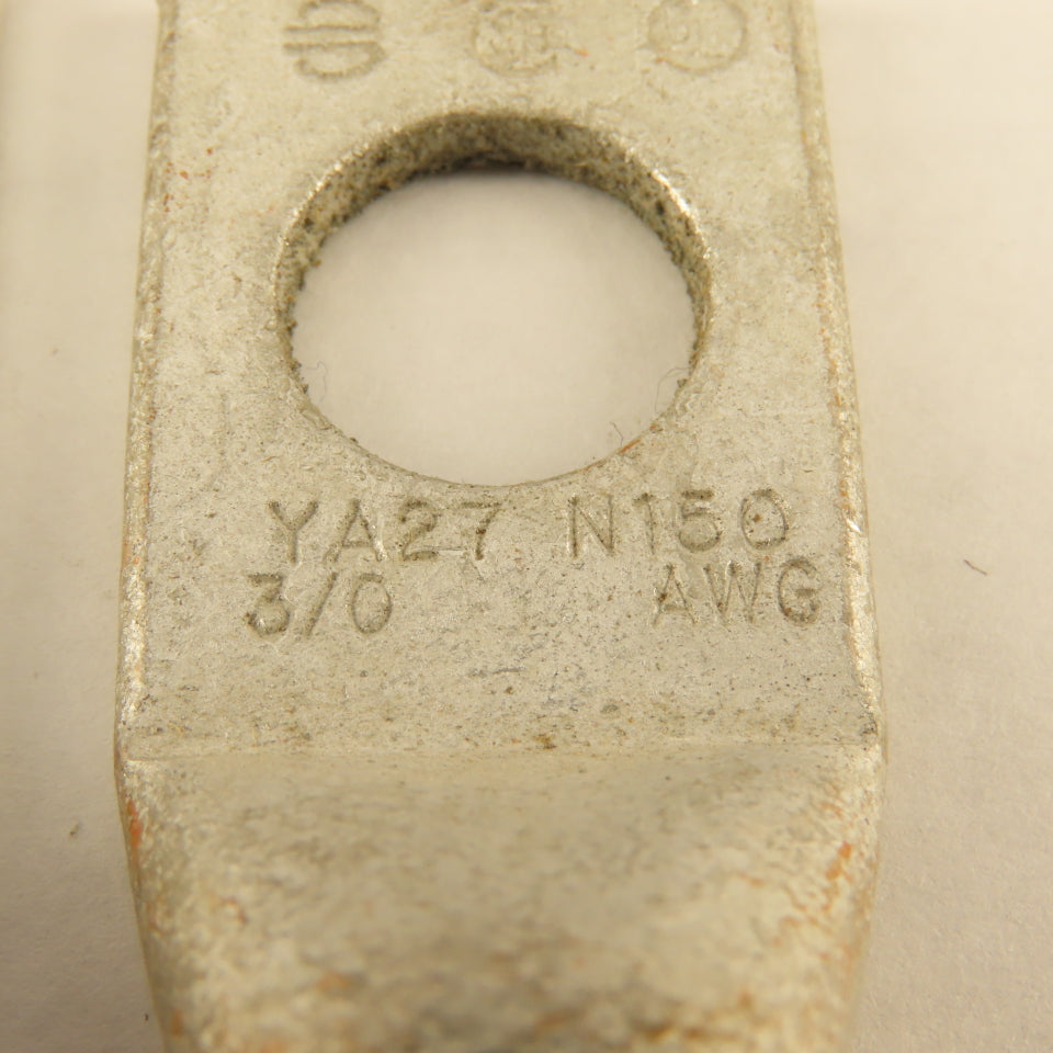 Burndy YA27 N150 3/8 Str Copper Compression Terminal Orange 1/2" Hole Lot Of 4
