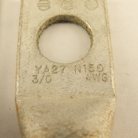 Burndy YA27 N150 3/8 Str Copper Compression Terminal Orange 1/2" Hole Lot Of 4
