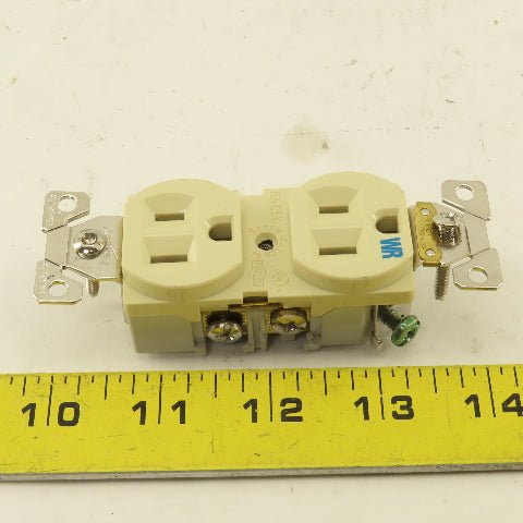 Cooper WRBR15V 15A 125V 3 Wire 2 Pole Commercial Grade Duplex Ivory Lot Of 9