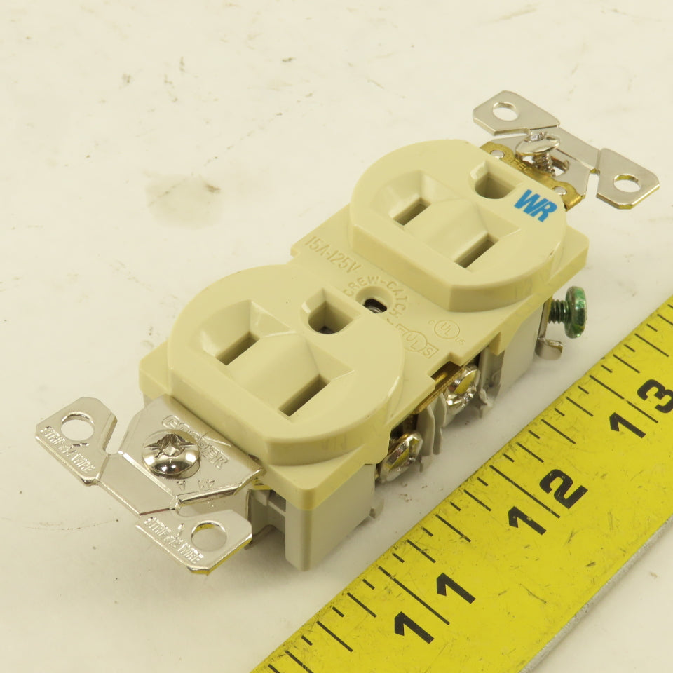 Cooper WRBR15V 15A 125V 3 Wire 2 Pole Commercial Grade Duplex Ivory Lot Of 9