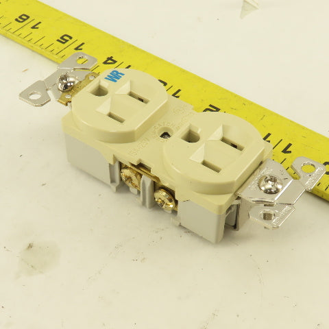 Cooper WRBR15V 15A 125V 3 Wire 2 Pole Commercial Grade Duplex Ivory Lot Of 9