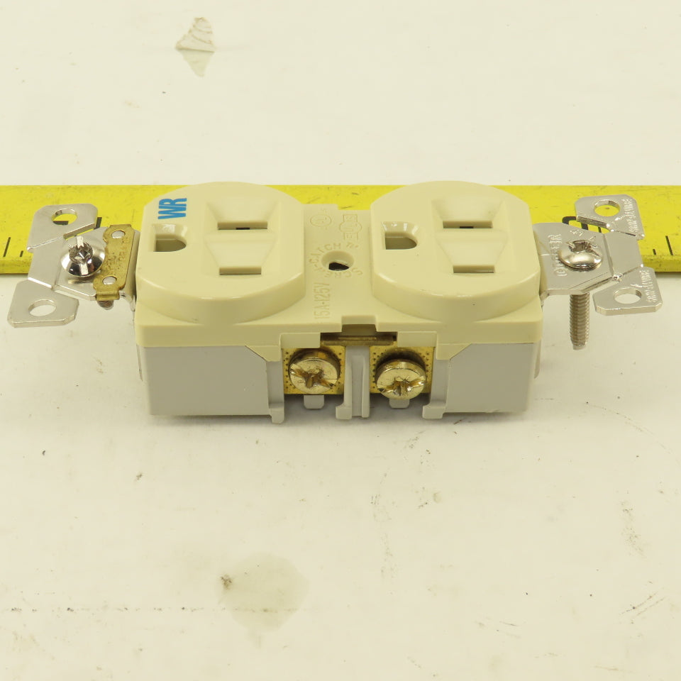 Cooper WRBR15V 15A 125V 3 Wire 2 Pole Commercial Grade Duplex Ivory Lot Of 9
