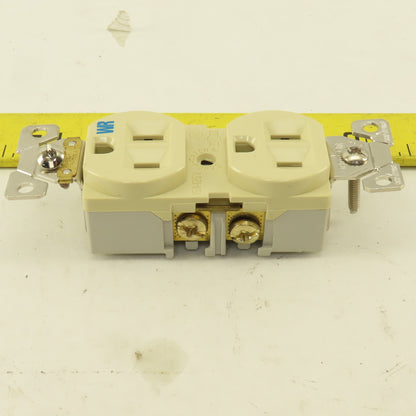 Cooper WRBR15V 15A 125V 3 Wire 2 Pole Commercial Grade Duplex Ivory Lot Of 9