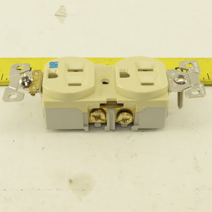 Cooper WRBR15V 15A 125V 3 Wire 2 Pole Commercial Grade Duplex Ivory Lot Of 9