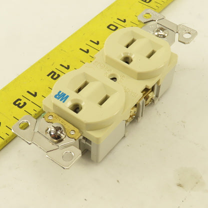 Cooper WRBR15V 15A 125V 3 Wire 2 Pole Commercial Grade Duplex Ivory Lot Of 9