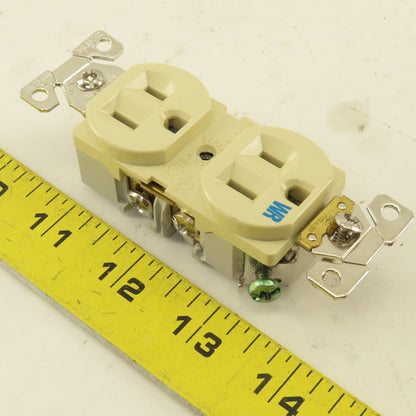 Cooper WRBR15V 15A 125V 3 Wire 2 Pole Commercial Grade Duplex Ivory Lot Of 9
