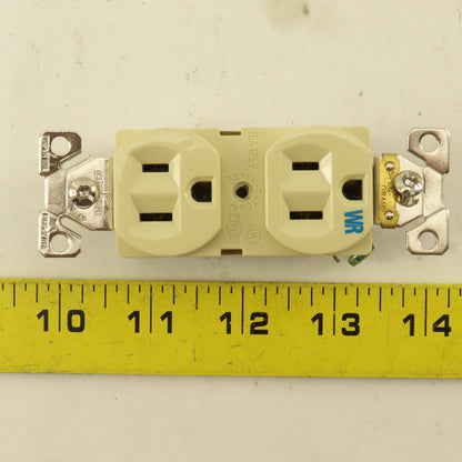 Cooper WRBR15V 15A 125V 3 Wire 2 Pole Commercial Grade Duplex Ivory Lot Of 9