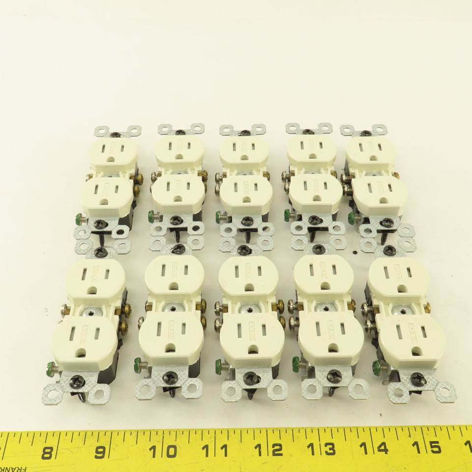 Pass Seymour 3232TRWR-LA 15A 125V 2 Pole Grounded Duplex Light Almond Lot Of 10