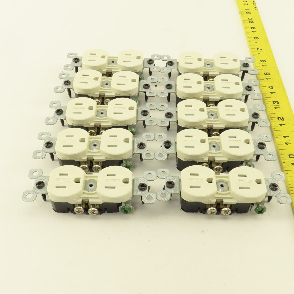 Pass Seymour 3232TRWR-LA 15A 125V 2 Pole Grounded Duplex Light Almond Lot Of 10