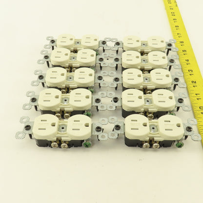 Pass Seymour 3232TRWR-LA 15A 125V 2 Pole Grounded Duplex Light Almond Lot Of 10