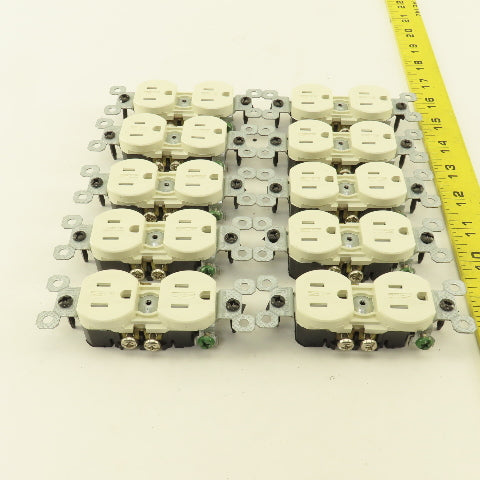 Pass Seymour 3232TRWR-LA 15A 125V 2 Pole Grounded Duplex Light Almond Lot Of 10