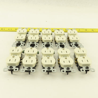 Pass Seymour 3232TRWR-LA 15A 125V 2 Pole Grounded Duplex Light Almond Lot Of 10