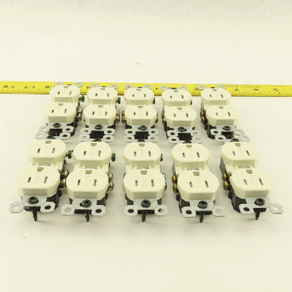 Pass Seymour 3232TRWR-LA 15A 125V 2 Pole Grounded Duplex Light Almond Lot Of 10