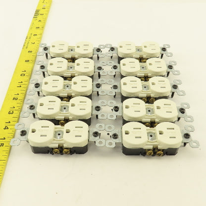 Pass Seymour 3232TRWR-LA 15A 125V 2 Pole Grounded Duplex Light Almond Lot Of 10