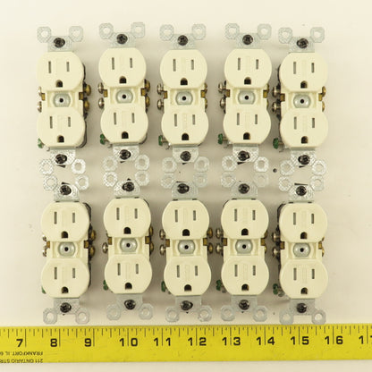 Pass Seymour 3232TRWR-LA 15A 125V 2 Pole Grounded Duplex Light Almond Lot Of 10