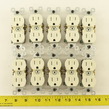 Pass Seymour 3232TRWR-LA 15A 125V 2 Pole Grounded Duplex Light Almond Lot Of 10