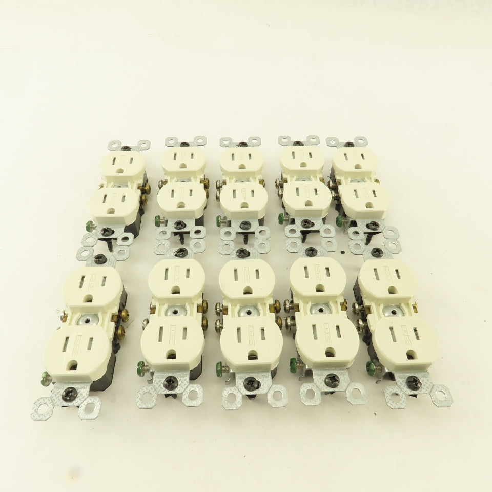 Pass Seymour 3232TRWR-LA 15A 125V 2 Pole Grounded Duplex Light Almond Lot Of 10