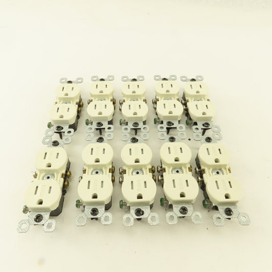 Pass Seymour 3232TRWR-LA 15A 125V 2 Pole Grounded Duplex Light Almond Lot Of 10