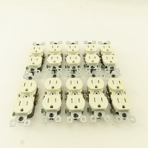Pass Seymour 3232TRWR-LA 15A 125V 2 Pole Grounded Duplex Light Almond Lot Of 10