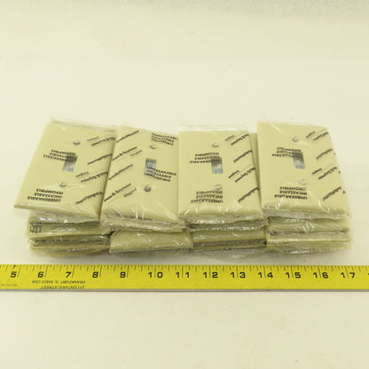 Trade Master TP1-I Unbreakable Toggle Wall Plate Cover Ivory Lot Of 25