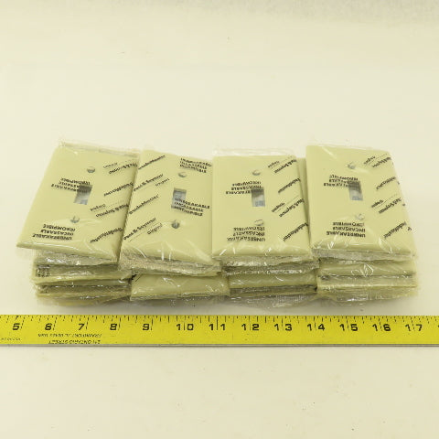Trade Master TP1-I Unbreakable Toggle Wall Plate Cover Ivory Lot Of 25