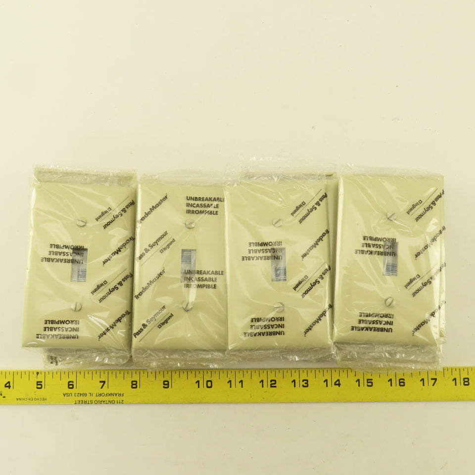 Trade Master TP1-I Unbreakable Toggle Wall Plate Cover Ivory Lot Of 25