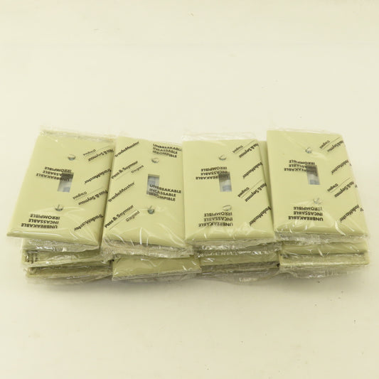 Trade Master TP1-I Unbreakable Toggle Wall Plate Cover Ivory Lot Of 25