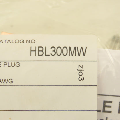 Hubbell HBL300MW 600VAC 300A Single Pole Male Plug White