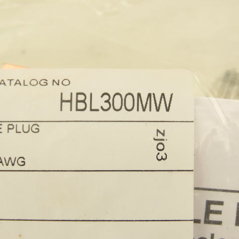Hubbell HBL300MW 600VAC 300A Single Pole Male Plug White