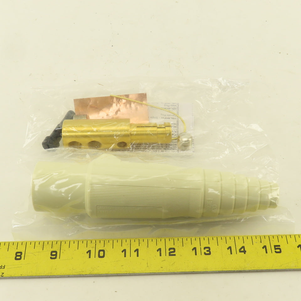 Hubbell HBL300MW 600VAC 300A Single Pole Male Plug White