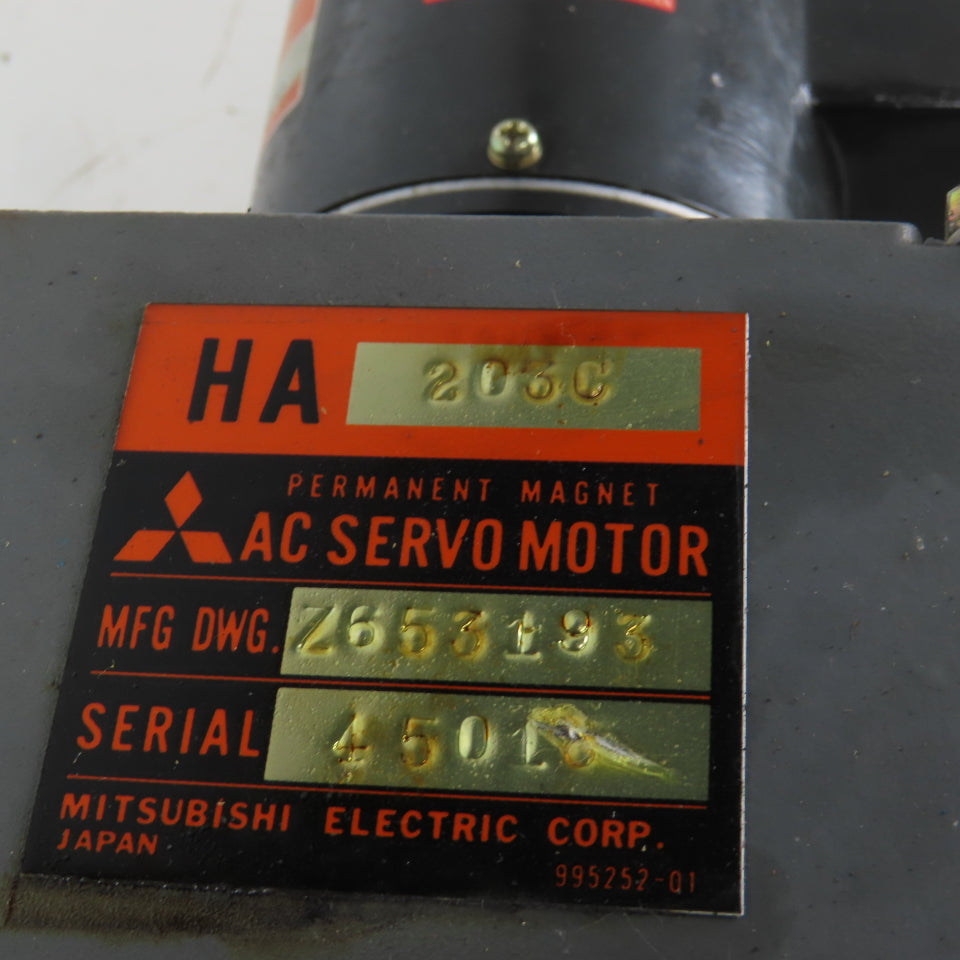 Mitsubishi HA203C AC Servo Motor 35mm Shaft Tamagawa FA-Coder