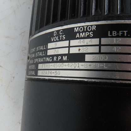 Inland TTRB-4500-4201-B-29-L DC Servo Motor 9/28VDC 2400RPM W/ Brake
