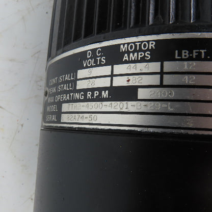Inland TTRB-4500-4201-B-29-L DC Servo Motor 9/28VDC 2400RPM W/ Brake