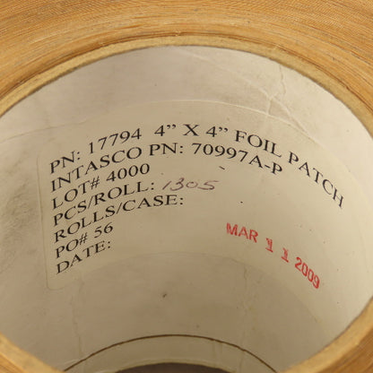 Intasco 70997A-P 4" x 4" Self Adhesive Foil Patch Roll