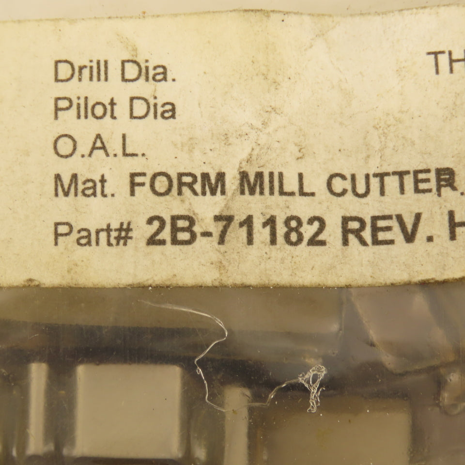 Wetmore 2B-71182 Hobbing Form Mill Cutters Set 1 Lot Of 4