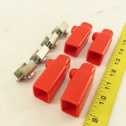 9687657 Cable Terminal Clamp & Red Boot Lot Of 4