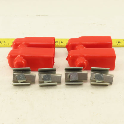 9687657 Cable Terminal Clamp & Red Boot Lot Of 4