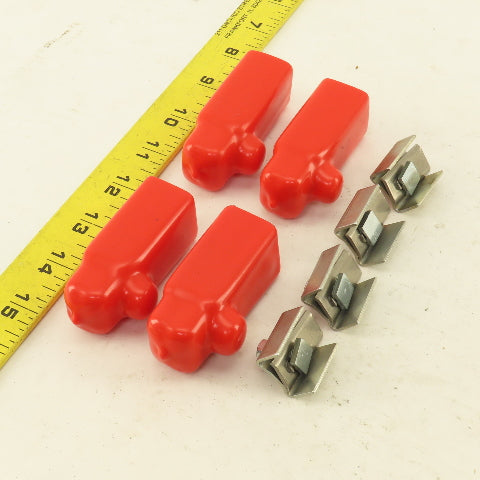 9687657 Cable Terminal Clamp & Red Boot Lot Of 4