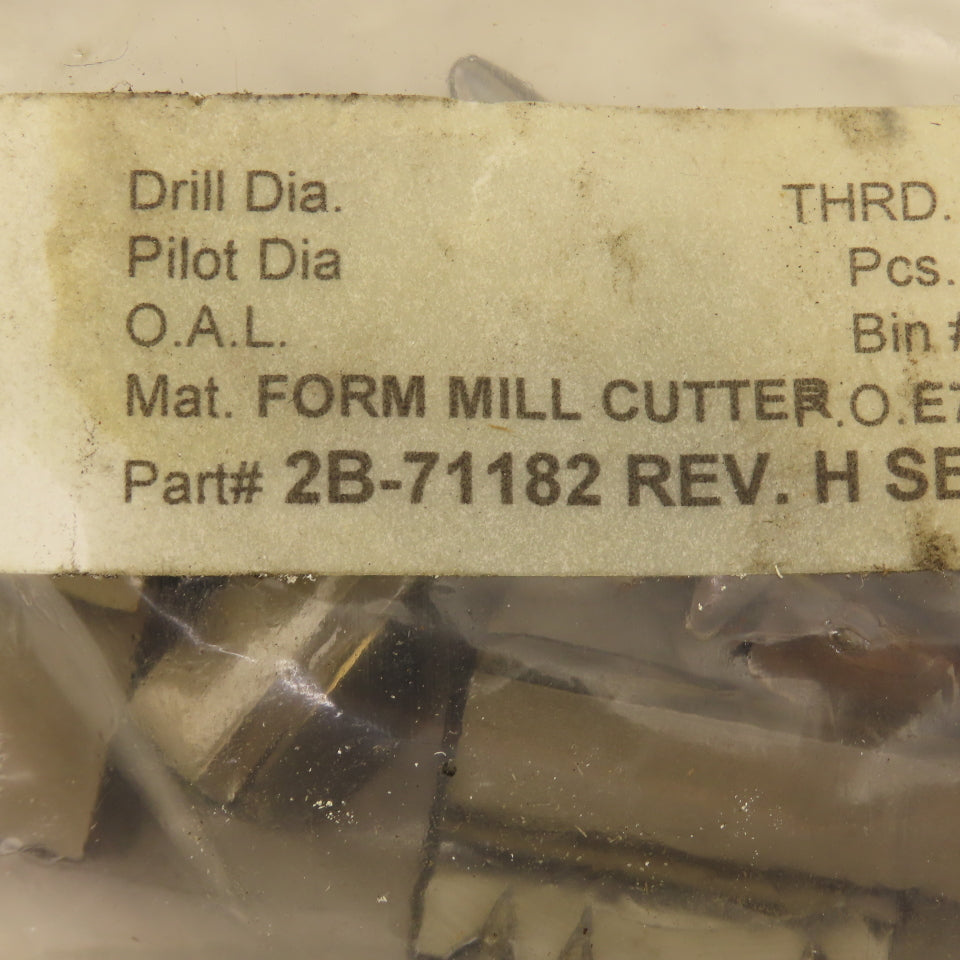 Wetmore 2B-71182 Hobbing Form Mill Cutters Set 2 Lot of 4