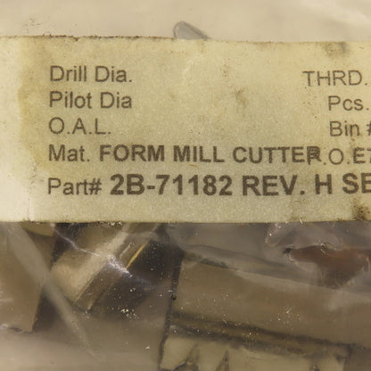 Wetmore 2B-71182 Hobbing Form Mill Cutters Set 2 Lot of 4