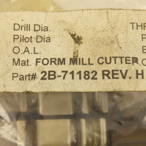 Wetmore 2B-71182 Hobbing Form Mill Cutters Set 5 Lot of 4