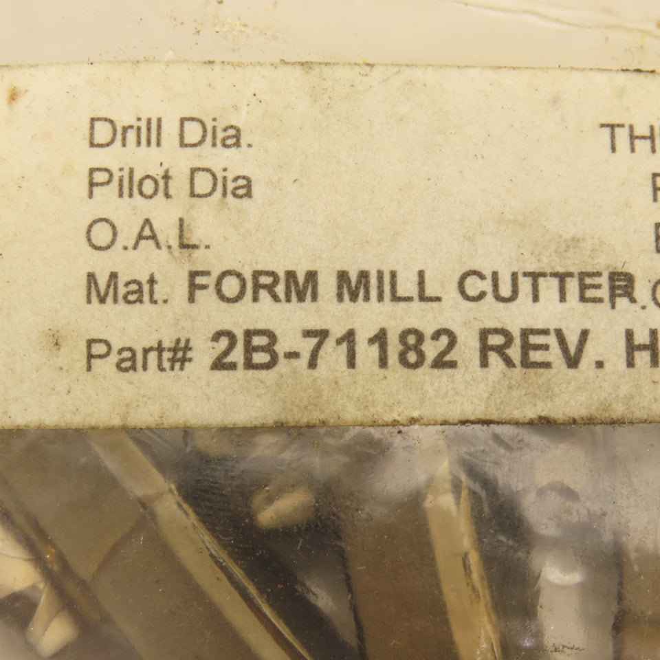 Wetmore 2B-71182 Hobbing Form Mill Cutters Set 8 Lot of 4