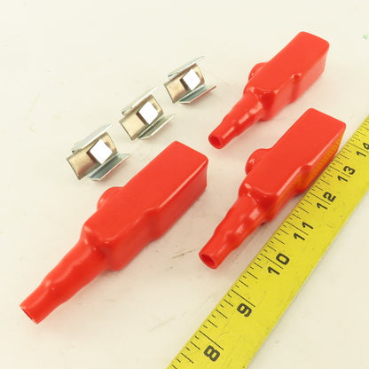 9687656 100A Power Feed Cable Terminal Clamp & Red Boot Lot Of 3