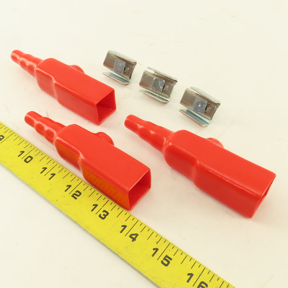 9687656 100A Power Feed Cable Terminal Clamp & Red Boot Lot Of 3