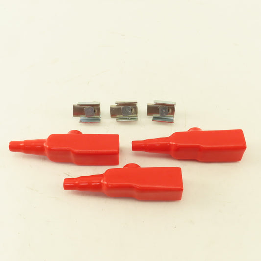 9687656 100A Power Feed Cable Terminal Clamp & Red Boot Lot Of 3
